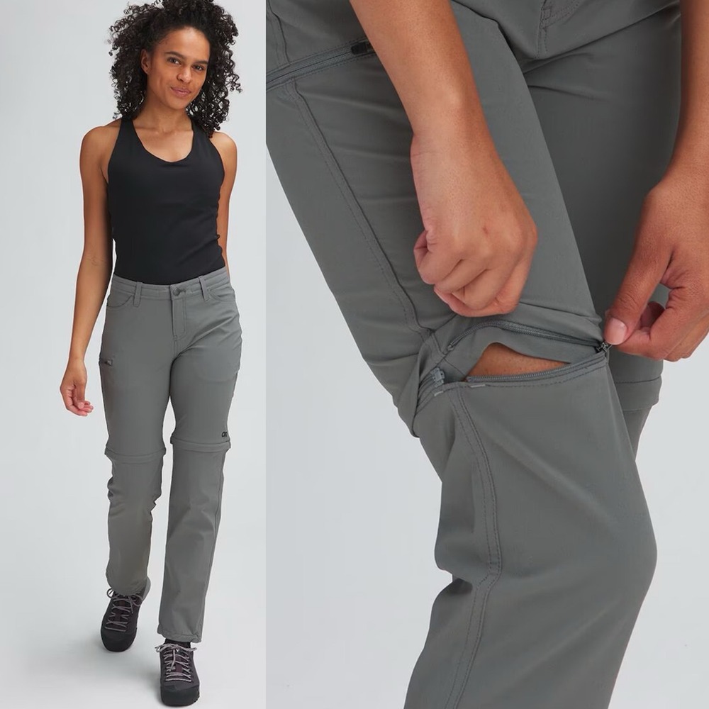 Outdoor Research Equinox Convertible Grey Pants Womens Size 4 Hiking Travel